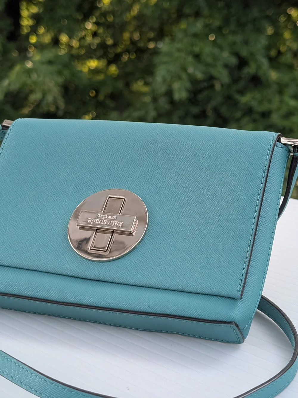 kate spade Teal Crossbody Bag with Turn-Lock Accent
